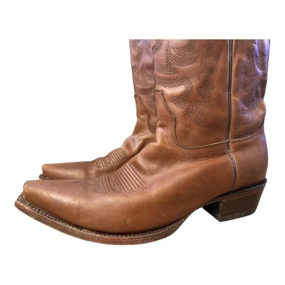 Los Altos Western Cowboy Boot Brown Leather Mens US size 8 EE - Picture 5 of 12